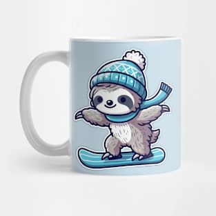 Cute sloth Snowboarding Mug